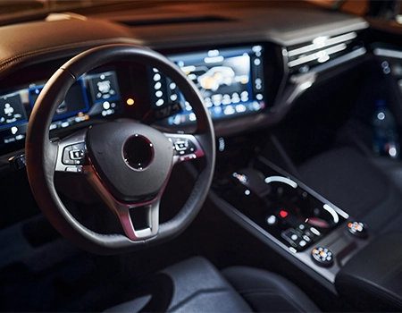 interior of a luxury car